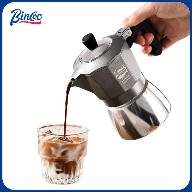 Coffee Equipment Accessories - Bincoo 2カップ ダブルバルブ モカポット アルミ合金製コーヒーポット カフェマシン