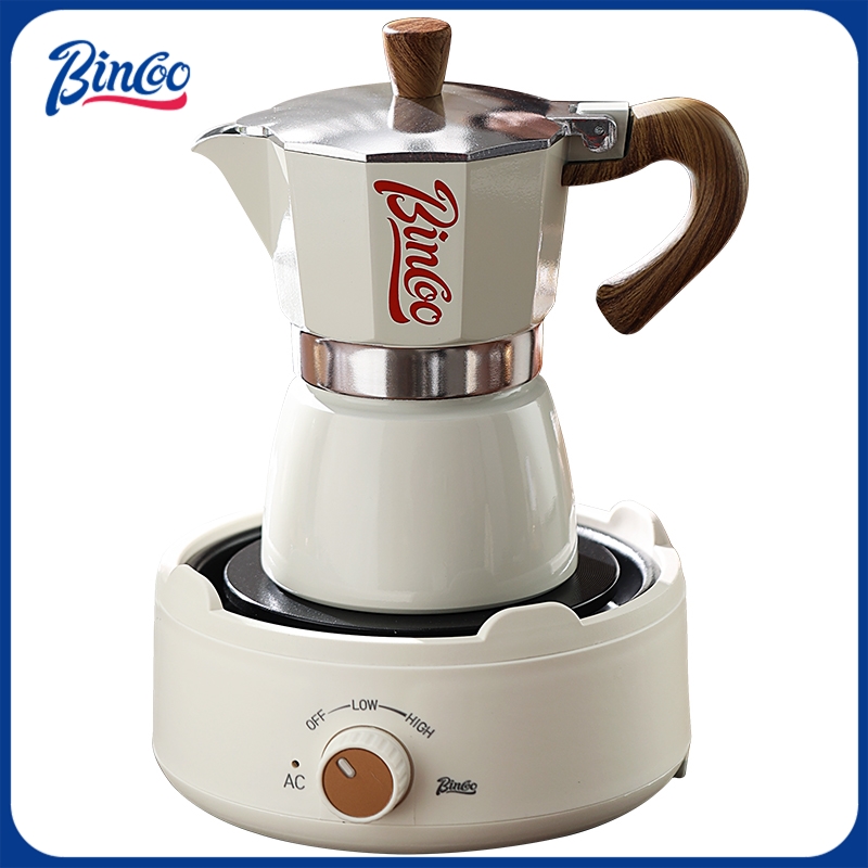 Coffee Equipment Accessories - ビンクー モカポットと電気コンロのコンボ エスプレッソメーカー コンパクト設計で狭いスペースでもイタリアンスタイルの濃厚なコーヒーを淹れられる