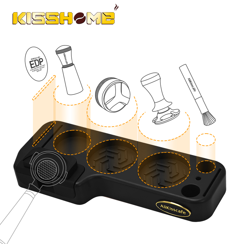 Coffee Equipment Accessories - Alikisscafe コーヒータンピングステーションマット ポルタフィルターホルダースタンド バリスタサポートベース デロンギ ブレビル