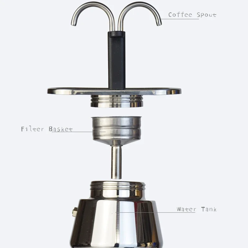ステンレス鋼のミニ鍋,二重管,イタリアのコーヒーメーカー,家 - Coffee Equipment Accessories のレビューと価格