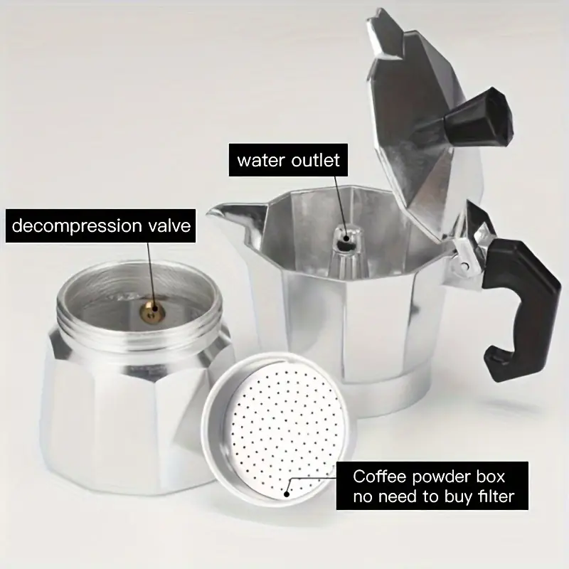 クラシックなアルミ製モカポット 50-300ML 家庭用コン - Coffee Equipment Accessories のレビューと価格