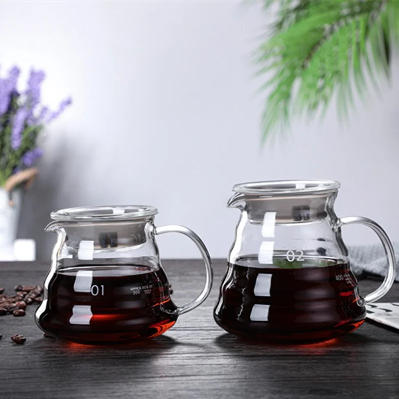 蓋付きの手作りコーヒーカラフ,透明なガラスのやかん,共有ポッ - Coffee Equipment Accessories のレビューと価格