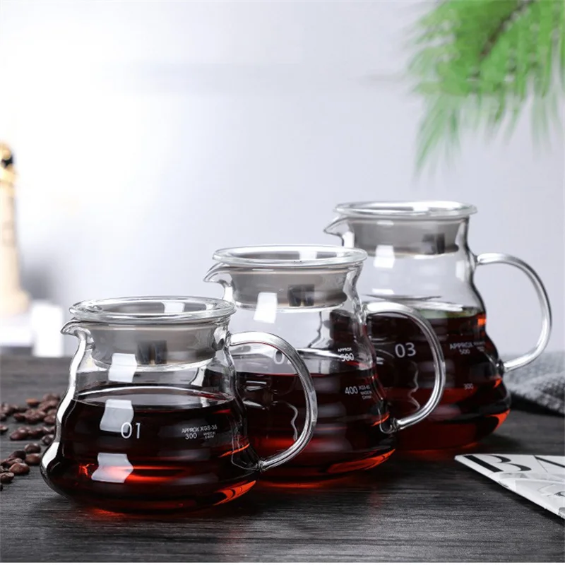 蓋付きの手作りコーヒーカラフ,透明なガラスのやかん,共有ポッ - Coffee Equipment Accessories のレビューと価格