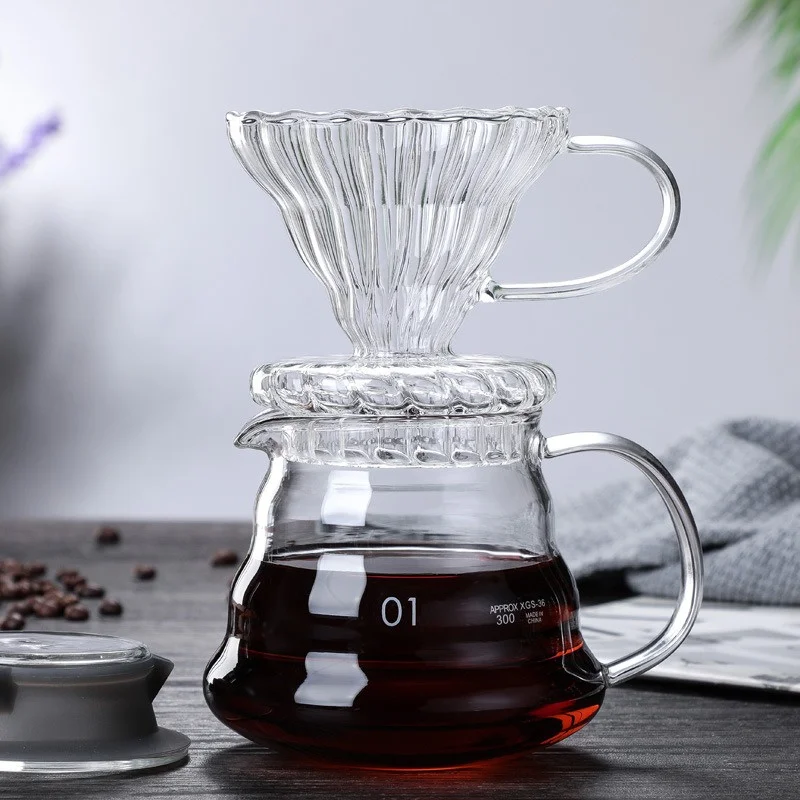 蓋付きの手作りコーヒーカラフ,透明なガラスのやかん,共有ポッ - Coffee Equipment Accessories のレビューと価格